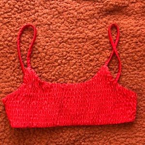 Ruched red bikini top